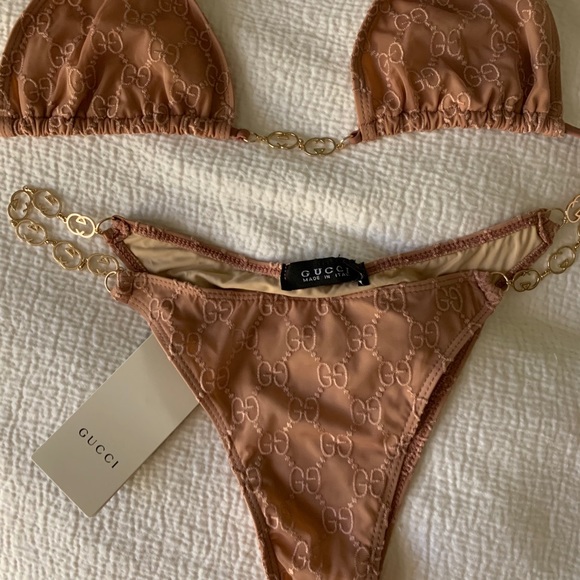 brown gucci bathing suit